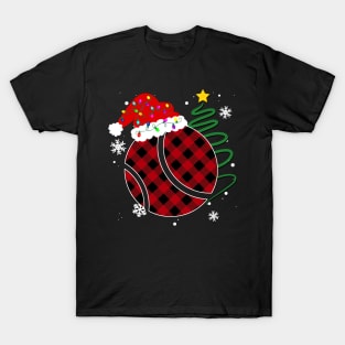 Buffalo Red Plaid Tennis Ball Christmas Sport Xmas Pajama T-Shirt